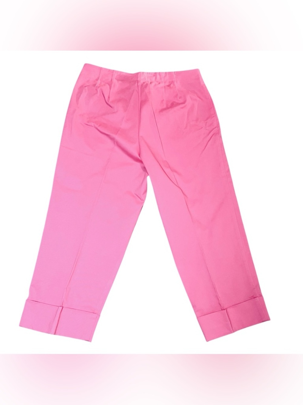 NWT Liz Claiborne Michaela Capri Pants Pink Stretch Cuffed Hem Womens Sz 14 Y2K - Picture 2 of 9